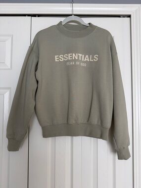Fear of God Essentials Crewneck Sweatshirt - Sage. Boys size 10